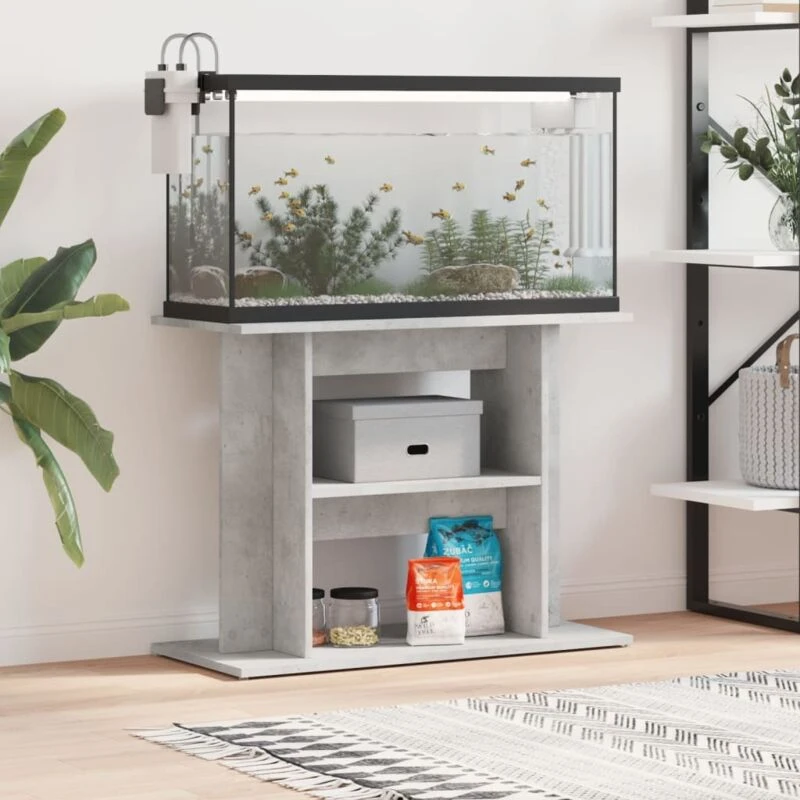 Image of VIDAXL Vidaxl - Aquarium Stand Concrete Grey 80x35x60cm Engineered Wood 8720845417819