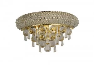 Image of Wall Lamp Small 2 Light French Gold, Crystal