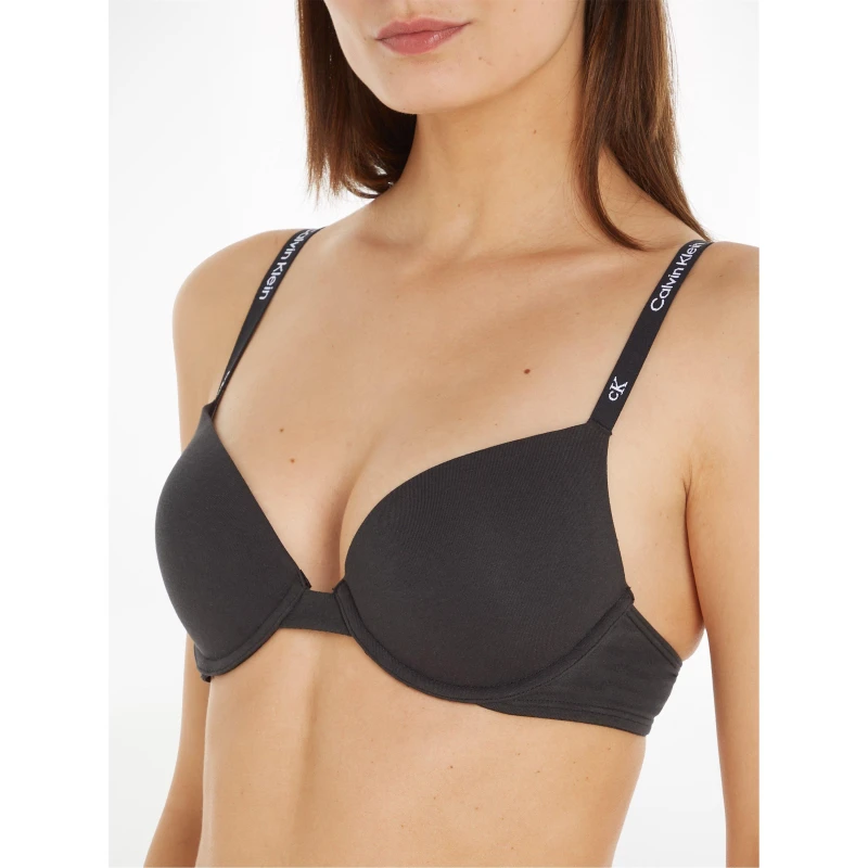 Image of Calvin Klein 1996 Plunge Bra - Black 32DD