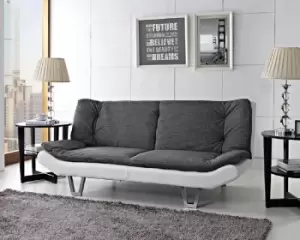 Image of Hudson Fabric Sofa Bed Duo Contrast Fabric With Chrome Hairpin Legs