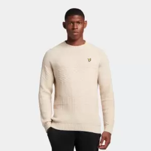 Image of Lyle & Scott Mens Horizontal Textured Stitch Jumper - Taupe - S