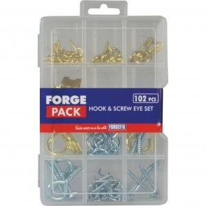 Image of Forgefix ForgePack 102 Piece Hook and Screw Eye Kit