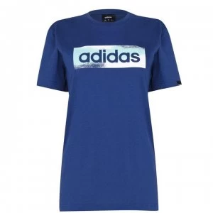 Image of adidas Logo T Shirt Womens - Tech Indigo