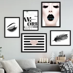 Image of SET_027 Multicolor Decorative Framed Painting (5 Pieces)