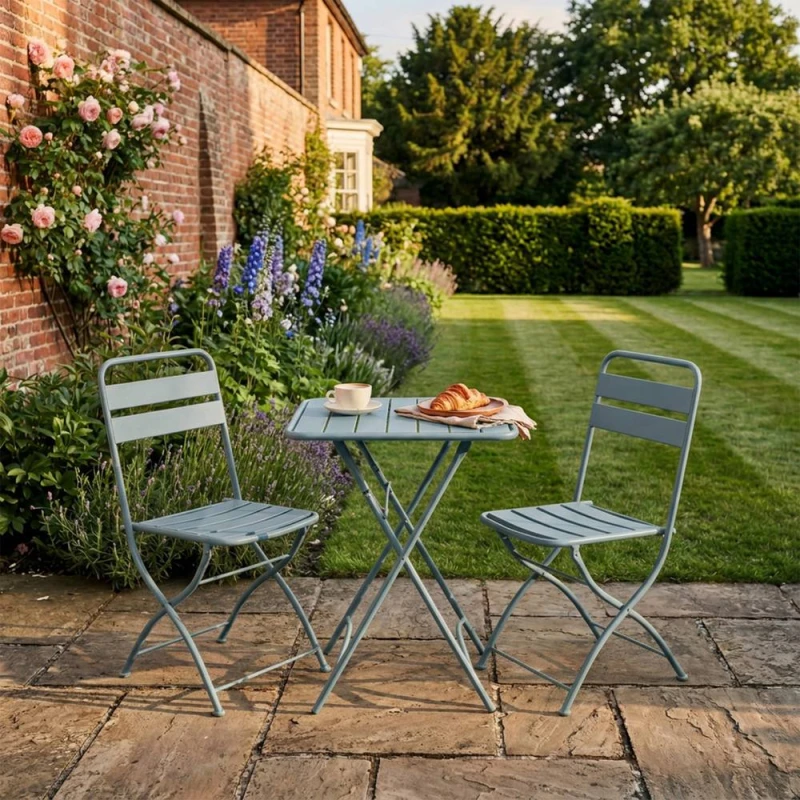 Image of Artemis Home Colourways Vibrant Folding Patio or Balcony Set in Light Blue Light Blue Unisex