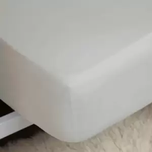 Image of Belledorm 200 Thread Count 100% Egyptian Cotton 12" Deep Fitted Sheet, Platinum, Double