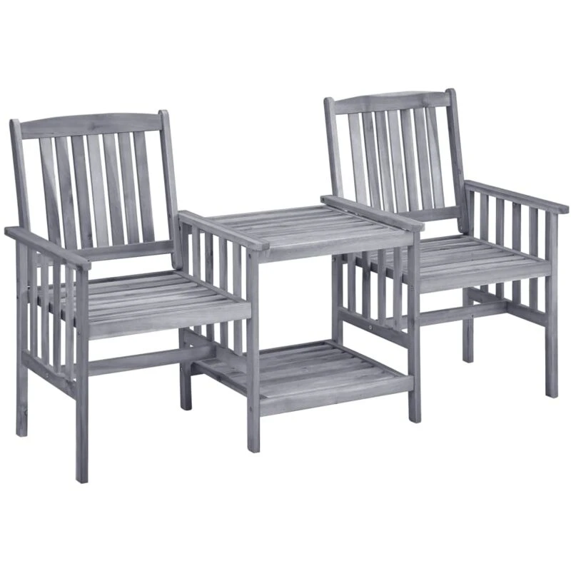 Image of VIDAXL Garden Chairs with Tea Table 159x61x92cm Solid Acacia Wood vidaXL 8720286114599