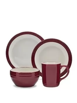 Image of Tower Barbary & Oak Foundry Bordeux Red 16 Piece Dinner Set