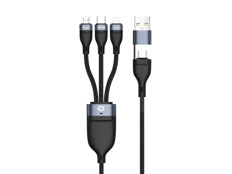 Image of Conceptronic ETTA06B15 USB 3-in-1 PD 3.0 100W Fast Charging Cable 1.5M