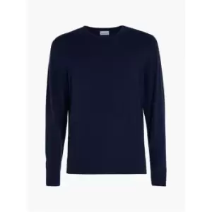 Image of Calvin Klein Merino Crew Neck Sweater - Blue