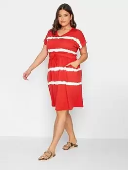 Image of Yours Yours Short Sleeve Dress - Red, Size 34-36, Women