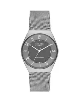 Image of Skagen Grenen Solar Mens Traditional Watches Stainless Steel Mesh