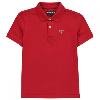 Image of Barbour Boys Classic Short Sleeve Pique Polo Top - Red