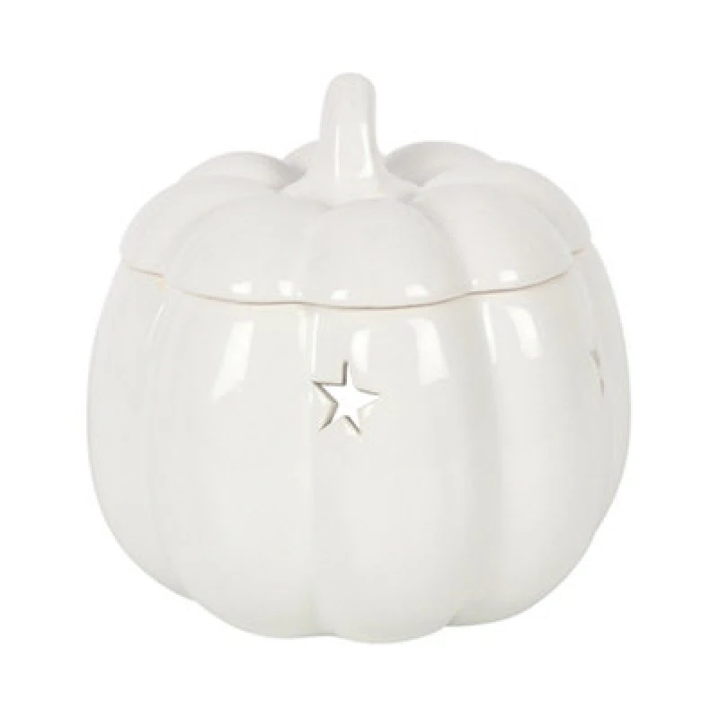 Image of Something Different Something Different Ceramic Pumpkin Oil Burner in White White One Size Unisex 5063300800836