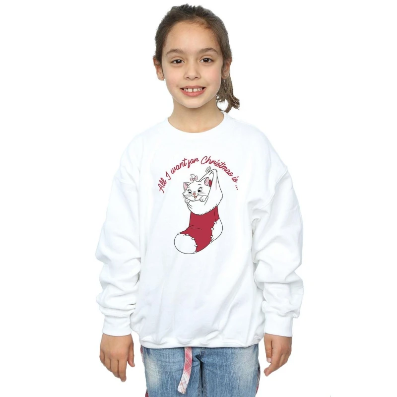 Image of Disney Aristocats Marie Xmas Sweatshirt White female