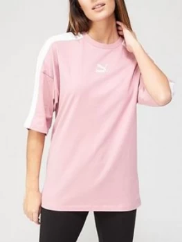 Image of Puma Classics Loose Fit Tee - Pink, Size L, Women