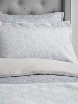 Image of Catherine Lansfield Art Deco Pearl Pillowsham Pair In Silver