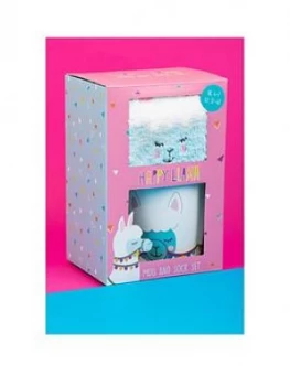 Image of Fizz Llama Mug and Socks Gift Set