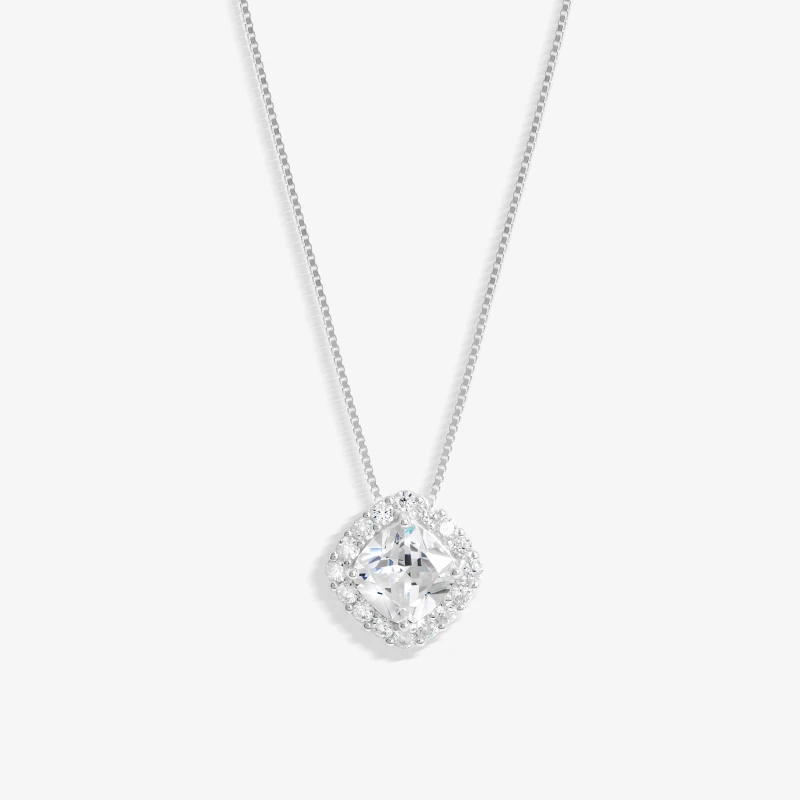 Image of Simply Silver Sterling Silver 925 Cubic Zirconia Halo Pendant Silver