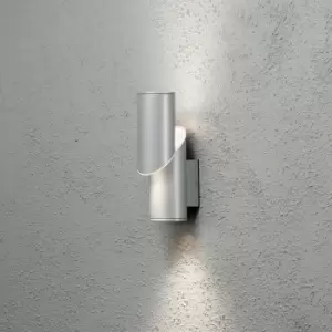 Image of Konstsmide Imola Outdoor Modern Up Down Wall Light Aluminium High Power LED 7x 1W, IP54