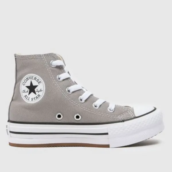 Image of Converse light grey all star eva lift hi Junior trainers Light Grey UK 13 (EU 31½)