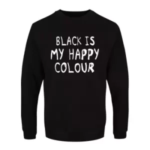 Image of Grindstore Mens Black is My Happy Colour Sweatshirt (M) (Black)