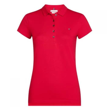 Image of Tommy Hilfiger Heritage Short Sleeve Slim Fit Polo Shirt Ladies - APPLE RED 611