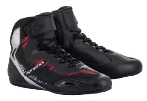 Image of Alpinestars Faster-3 Rideknit Black Silver Bright Red Shoes US 9.5
