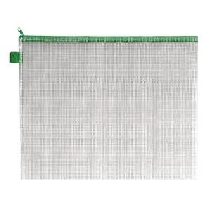 Image of BDS Mesh Zip Bag 405x315mm Green Pack of 5 ZIPPER GREEN