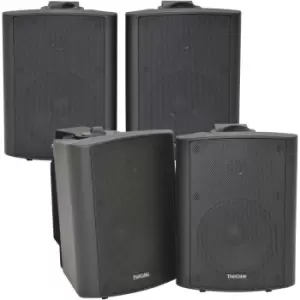 Image of 4x 90W Black Wall Mounted Stereo Speakers 5.25" 8Ohm Quality Home Audio Music
