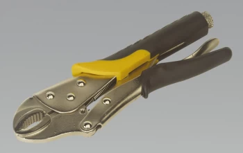 Image of Sealey S0568 Soft Grip Locking Pliers 250mm Curved Jaw