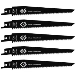 Image of CK Tools T0821 Reciprocating Saw Blades x 5, 6 tpi
