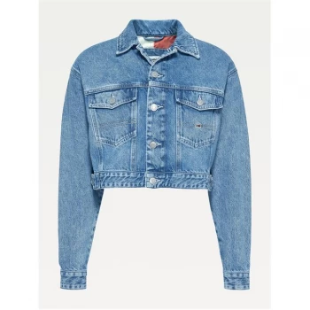 Image of Tommy Jeans Tommy Jeans Crop Flag Trucker Ladies - DENIM LIGHT 1AB