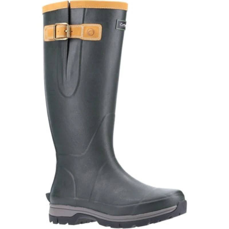 Image of Cotswold Mens Stratus Waterproof Rubber Wellington Boots UK Size 4 (EU 37) GREEN COT677-GREEN-4