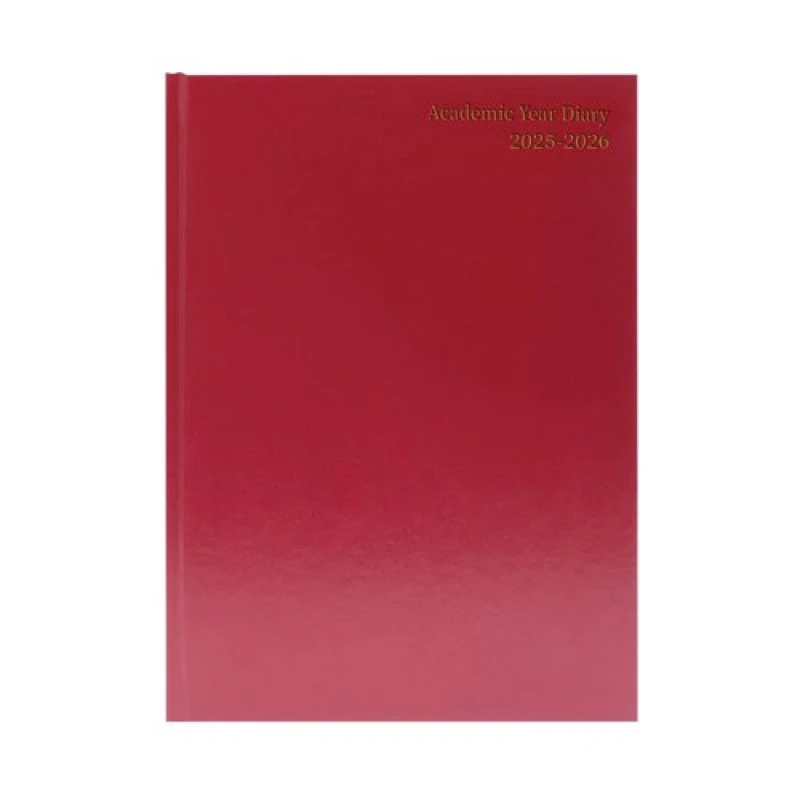 Image of 5 Star Academic Diary Week To View A5 Burgundy 2025-2026 KF3A5ABG25
