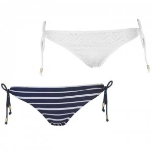 Image of Dorina Valencia 2 Pack Bikini Bottoms Womens - BlueSTRIPEWHITE