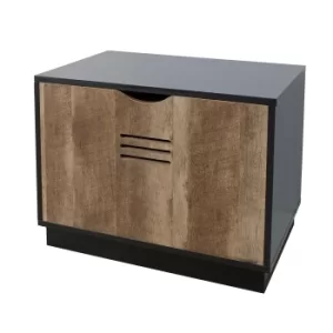 Image of Black Wooden Blanket Box Black and Brown