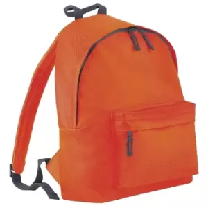 Image of Bagbase Junior Fashion Backpack / Rucksack (14 Litres) (Pack of 2) (One Size) (Orange/Graphite Grey)
