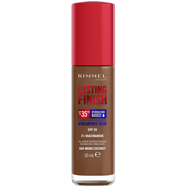 Image of Rimmel Lasting Finish 35Hr Foundation 30ml (Various Shades) - 600 Warm Coconut