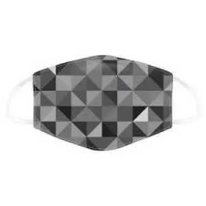 Image of Geometric Black & Grey Triangles Print Reusable Face Covering - Large