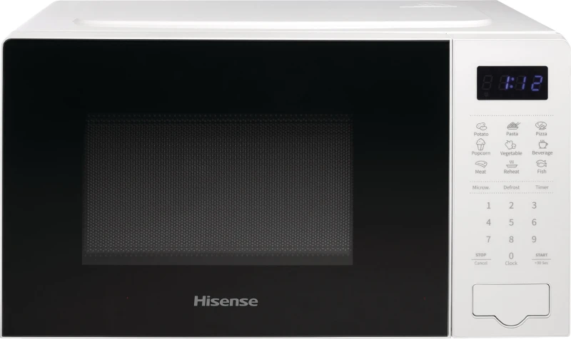 Image of Hisense H20MOWS4UK 20 Litre 26cm High, Freestanding Small Standard Microwave Oven - White