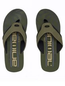 Image of Animal Jekyl Logo Too Flip Flops - Olive Green