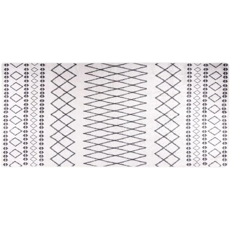 Image of VIDAXL Rug Washable 80x300cm Black and White Anti Slip vidaXL 8720286654057