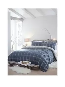 Image of Appletree Aviemore Check Duvet Cover Set Blue -Db