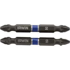 Image of Irwin Double Ended Impact Pozi Screwdriver Bit PZ2 60mm Pack of 2