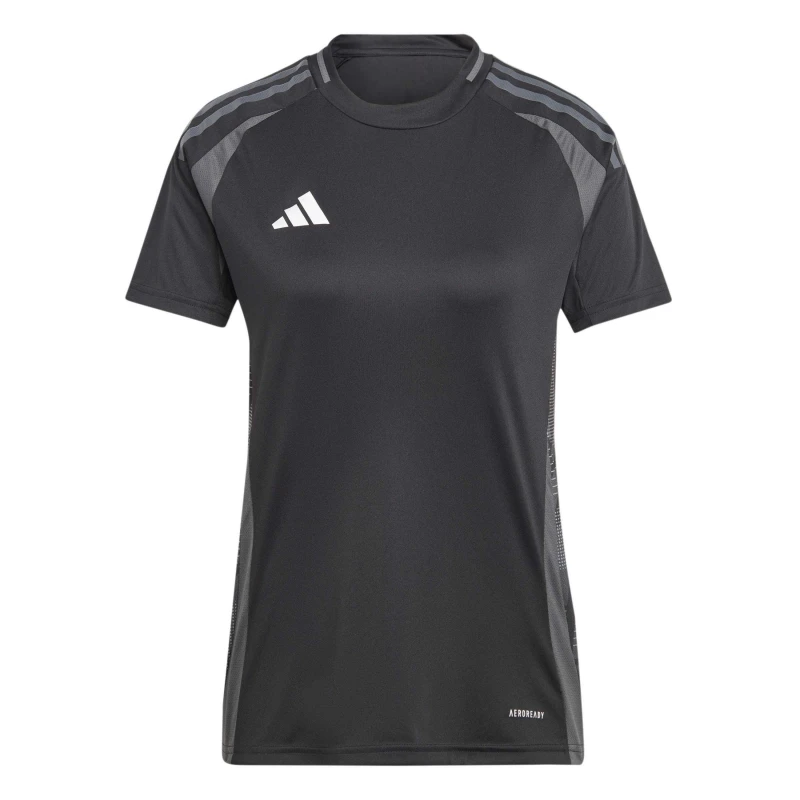 Image of adidas Womens Tiro24 Short Sleeve Performance T-Shirt Black female 6 (XXS)