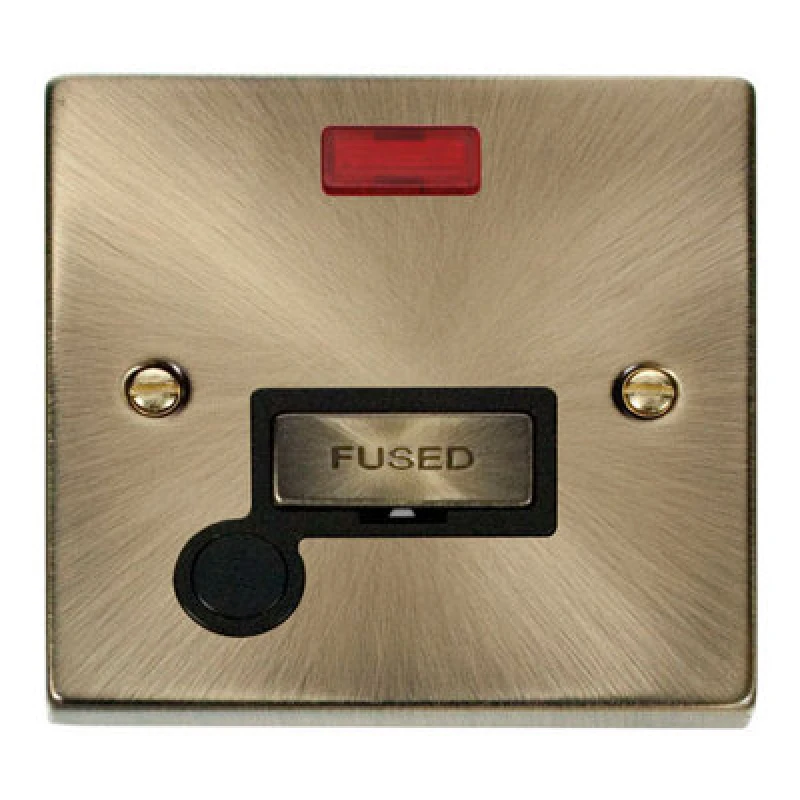 Image of SE Home Antique Brass 13A Fused Ingot Connection Unit With Neon With Flex Gold unisex