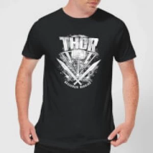 Image of Marvel Thor Ragnarok Thor Hammer Logo Mens T-Shirt - Black - S