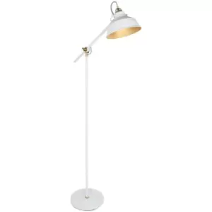 Image of Sienna Nove Task Floor Lamp White Matt, Gold