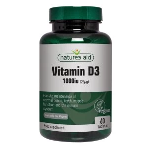 Image of Natures Aid Vegan Vitamin D3 1000iu (25ug)